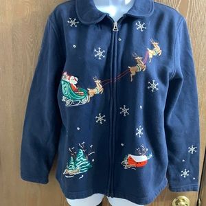 Vintage Holiday Fleece Cardigan